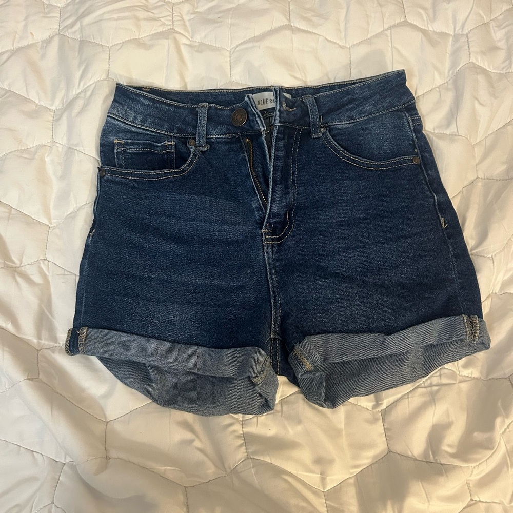 Dark Blue Denim Shorts